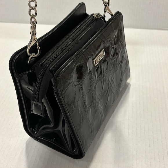 MICHE Bag Small Black Zip Close Top Silver Strap - Picture 7 of 10